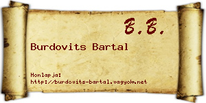 Burdovits Bartal névjegykártya